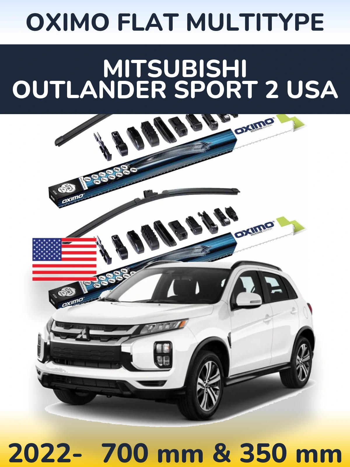 Ștergătoare Oximo Flat MultiTipe pentru Mitsubishi Outlander Sport 2 USA