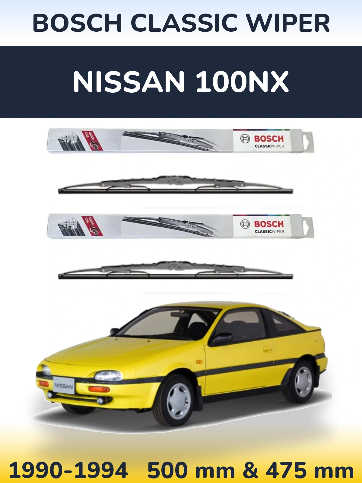 Ștergătoare BOSCH Classic Wiper pentru Nissan 100NX