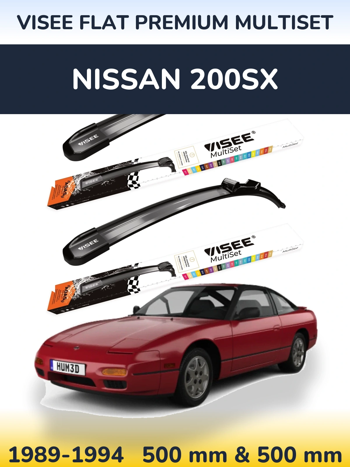 Ștergătoare VISEE FLAT PREMIUM MultiSet pentru Nissan 200SX