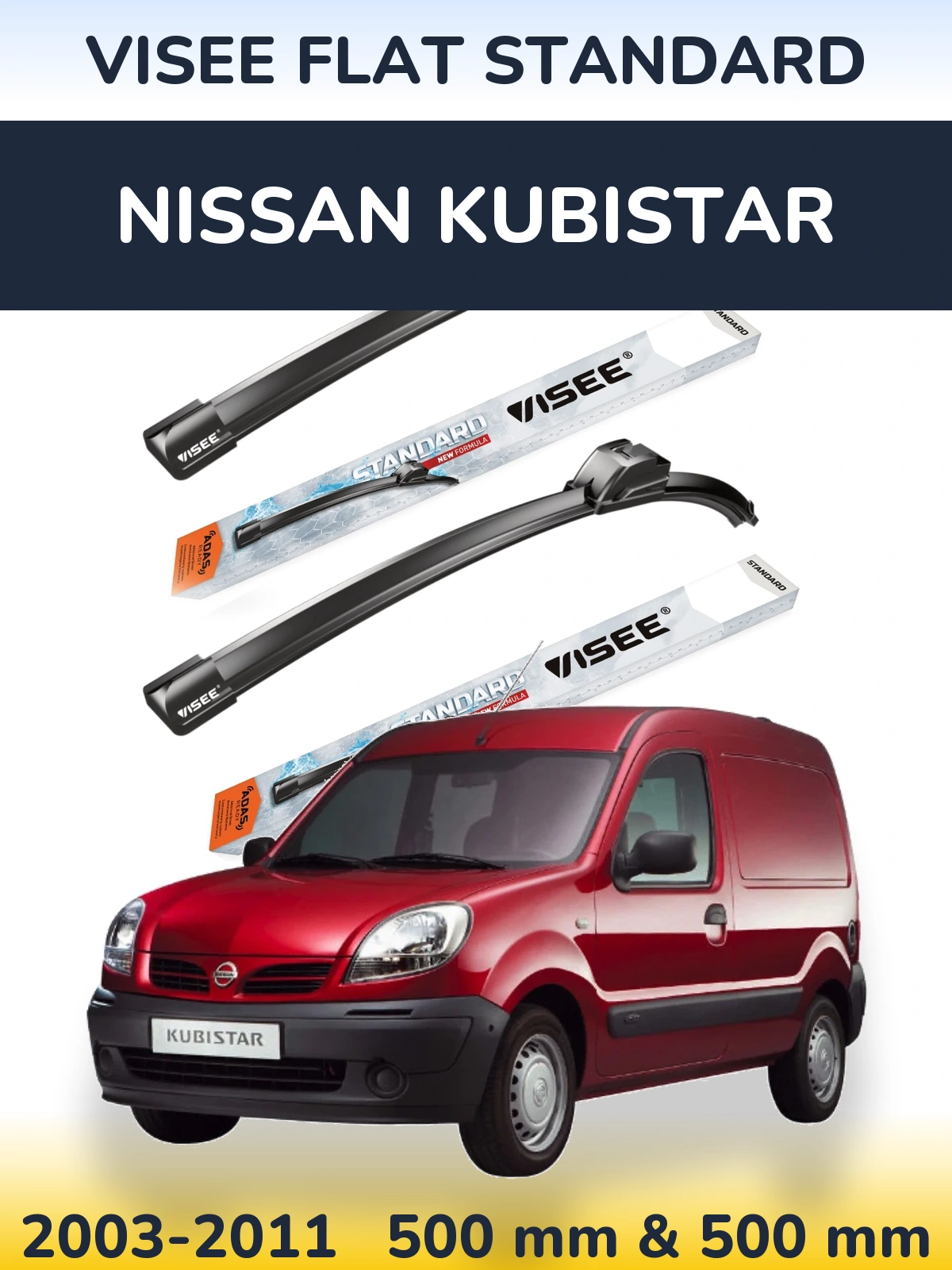 Ștergătoare VISEE FLAT STANDARD pentru Nissan Kubistar