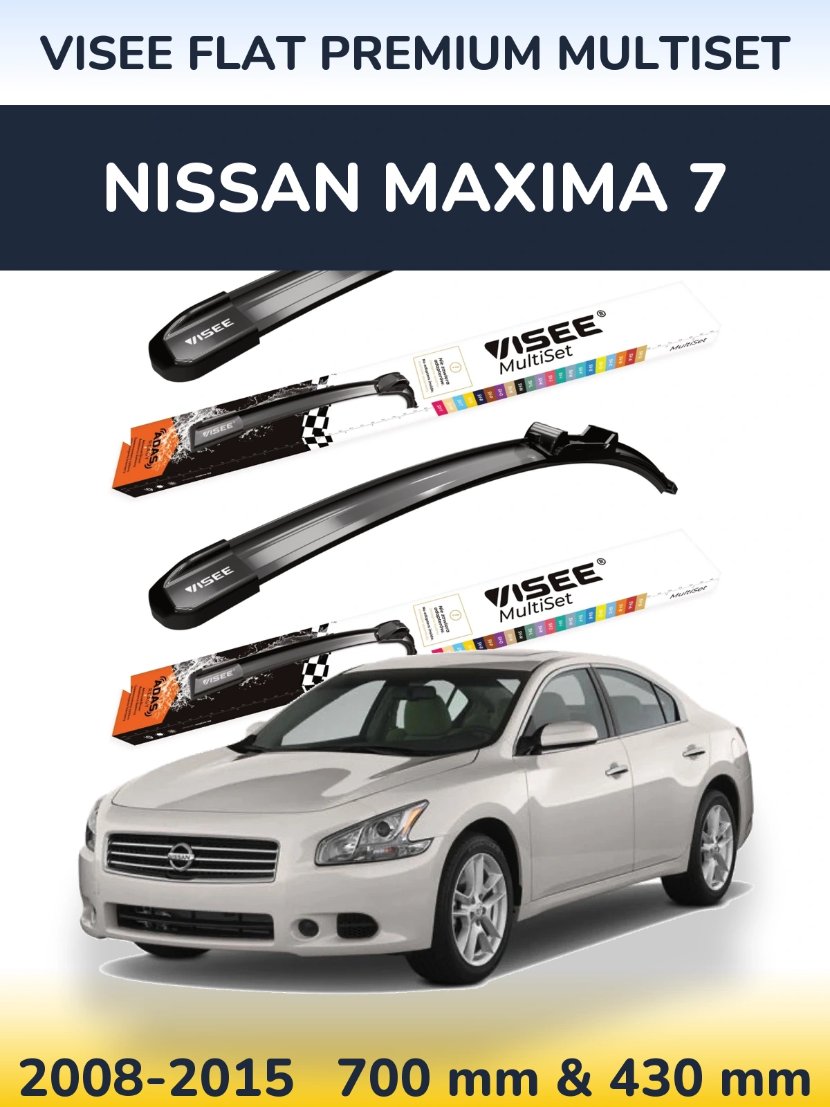 Ștergătoare VISEE FLAT PREMIUM MultiSet pentru Nissan Maxima 7