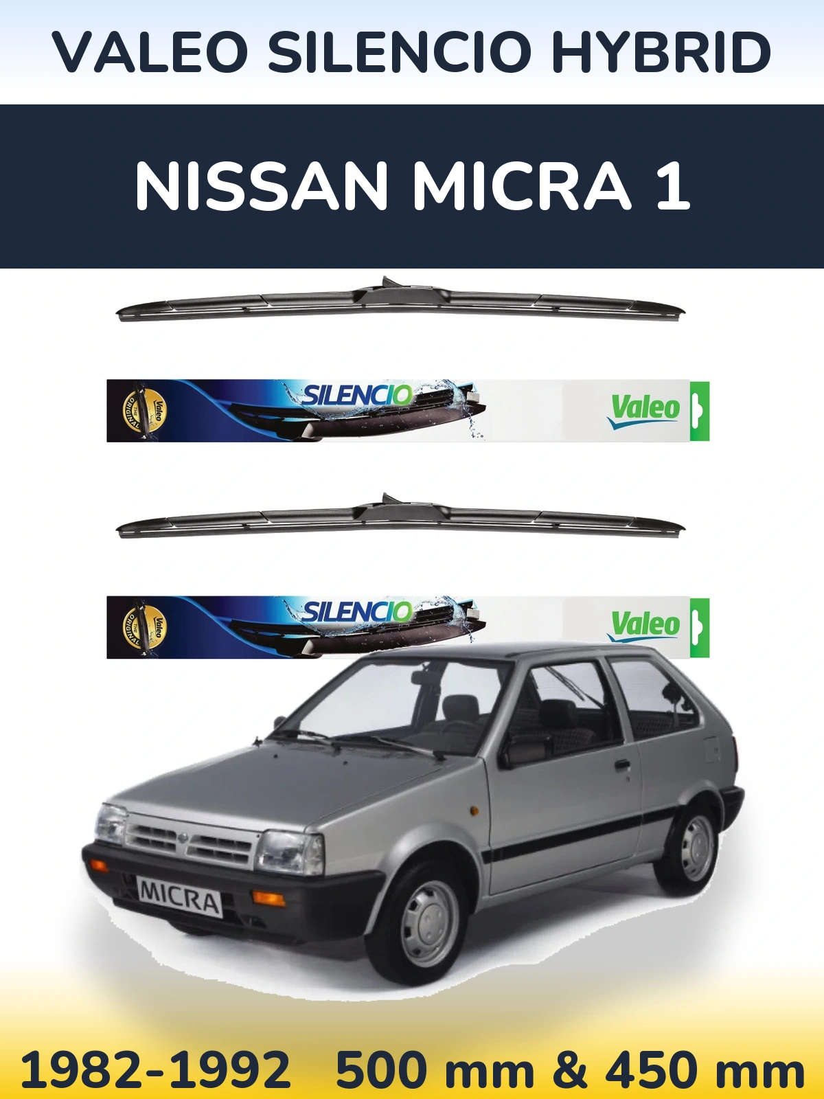 Ștergătoare Valeo Silencio Hybrid pentru Nissan Micra 1