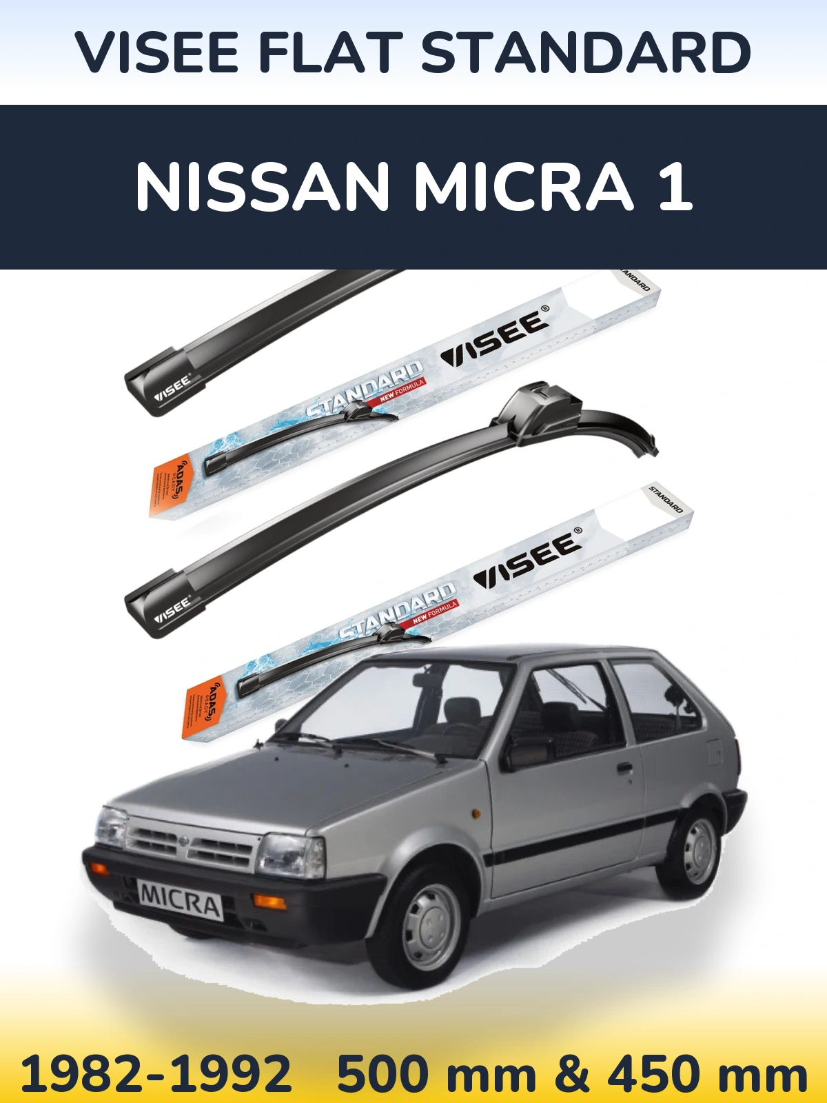 Ștergătoare VISEE FLAT STANDARD pentru Nissan Micra 1