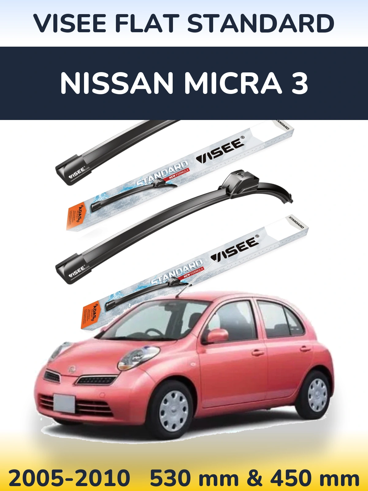 Ștergătoare VISEE FLAT STANDARD pentru Nissan Micra 3