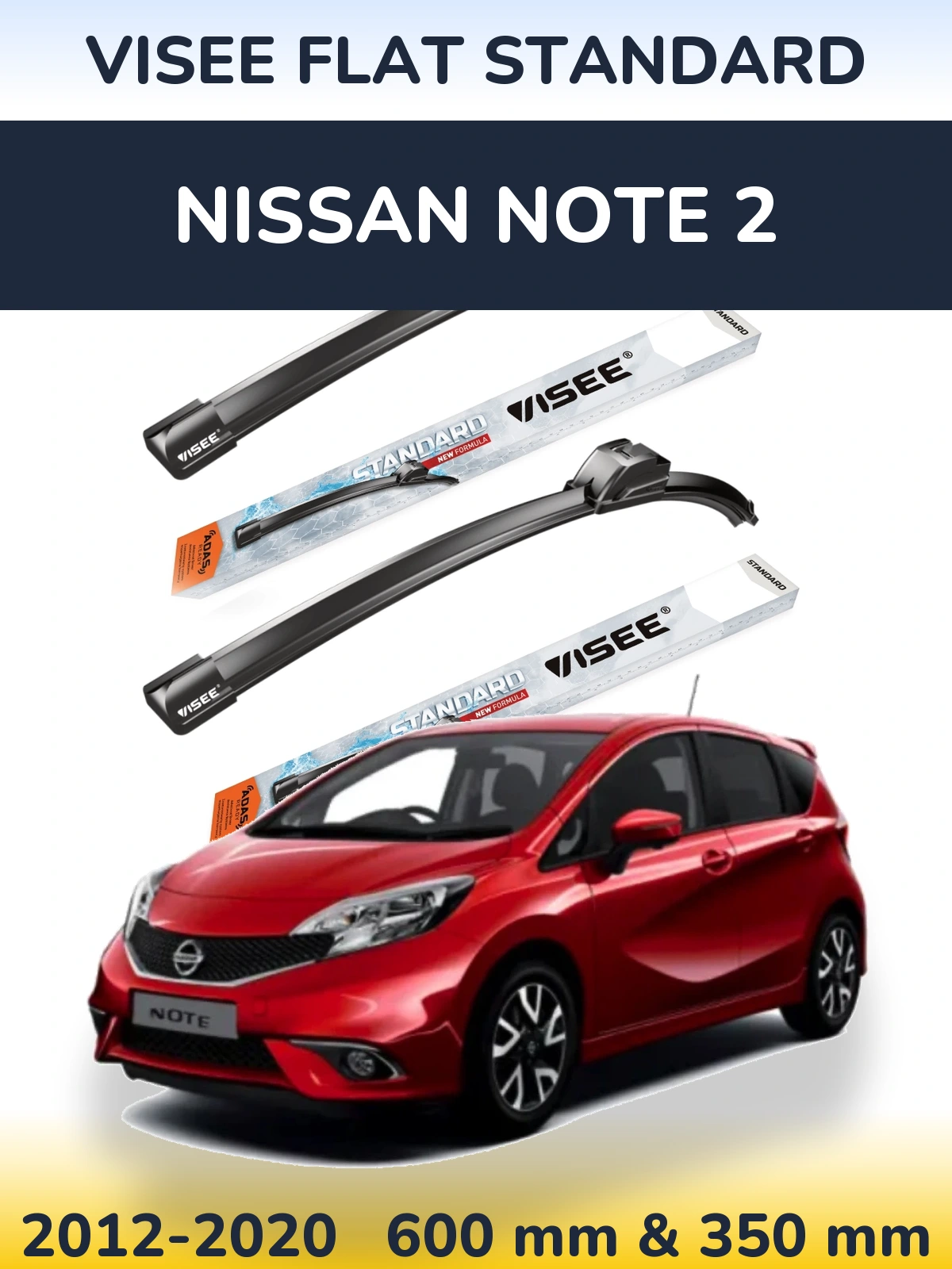 Ștergătoare VISEE FLAT STANDARD pentru Nissan Note 2