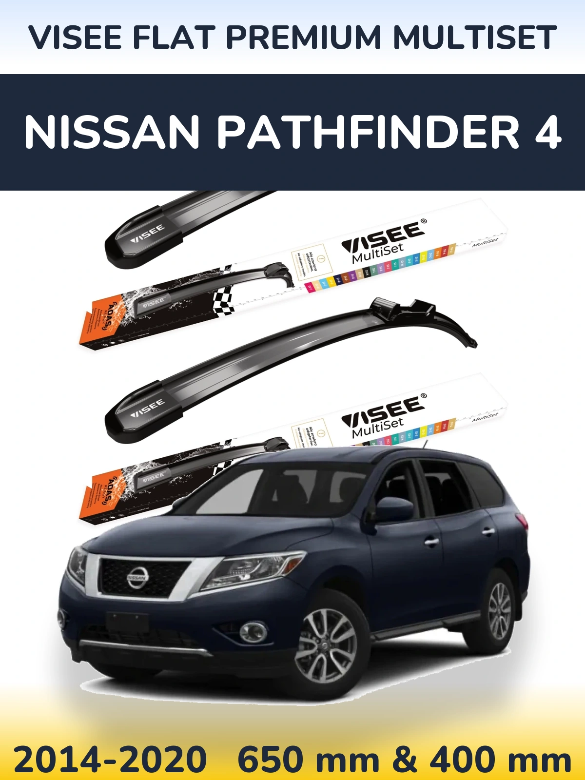 Ștergătoare VISEE FLAT PREMIUM MultiSet pentru Nissan Pathfinder 4