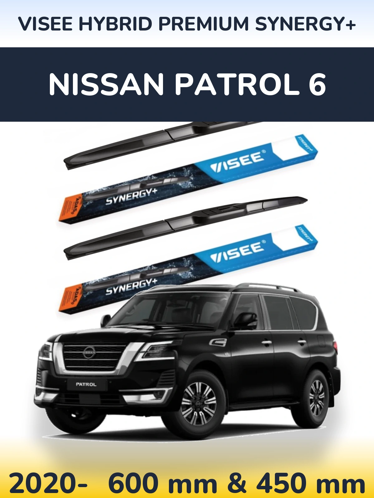 Ștergătoare VISEE HYBRID PREMIUM SYNERGY+ pentru Nissan Patrol 6