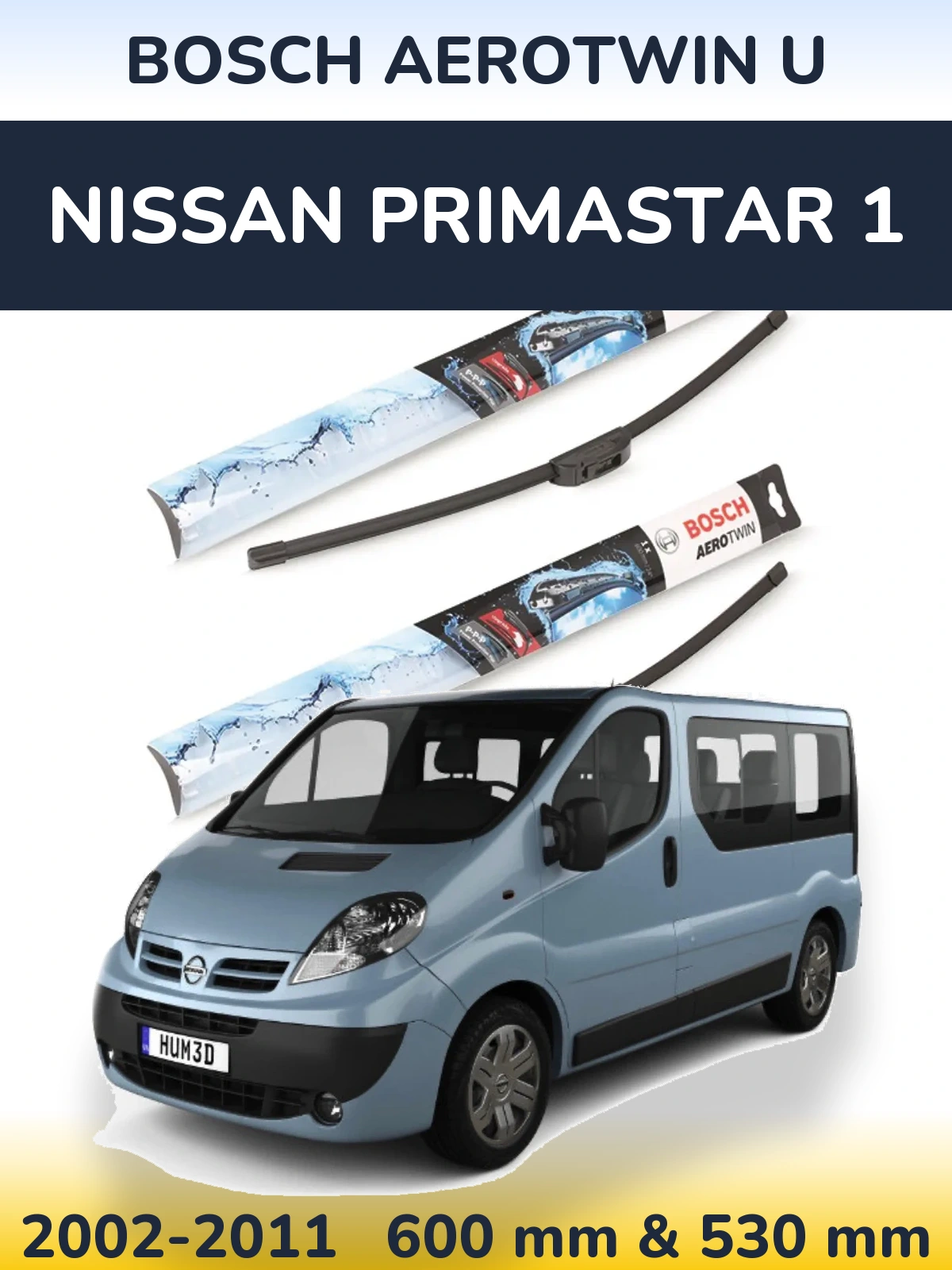 Ștergătoare BOSCH AeroTwin U pentru Nissan Primastar 1