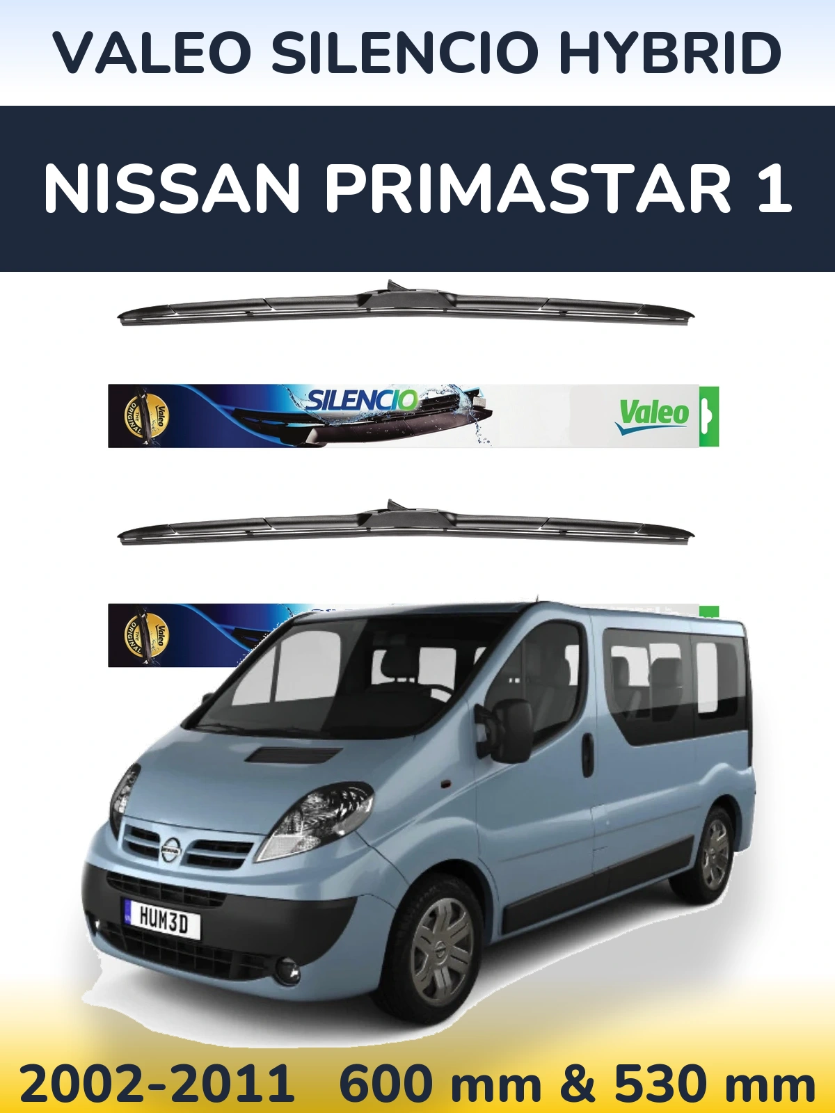 Ștergătoare Valeo Silencio Hybrid pentru Nissan Primastar 1