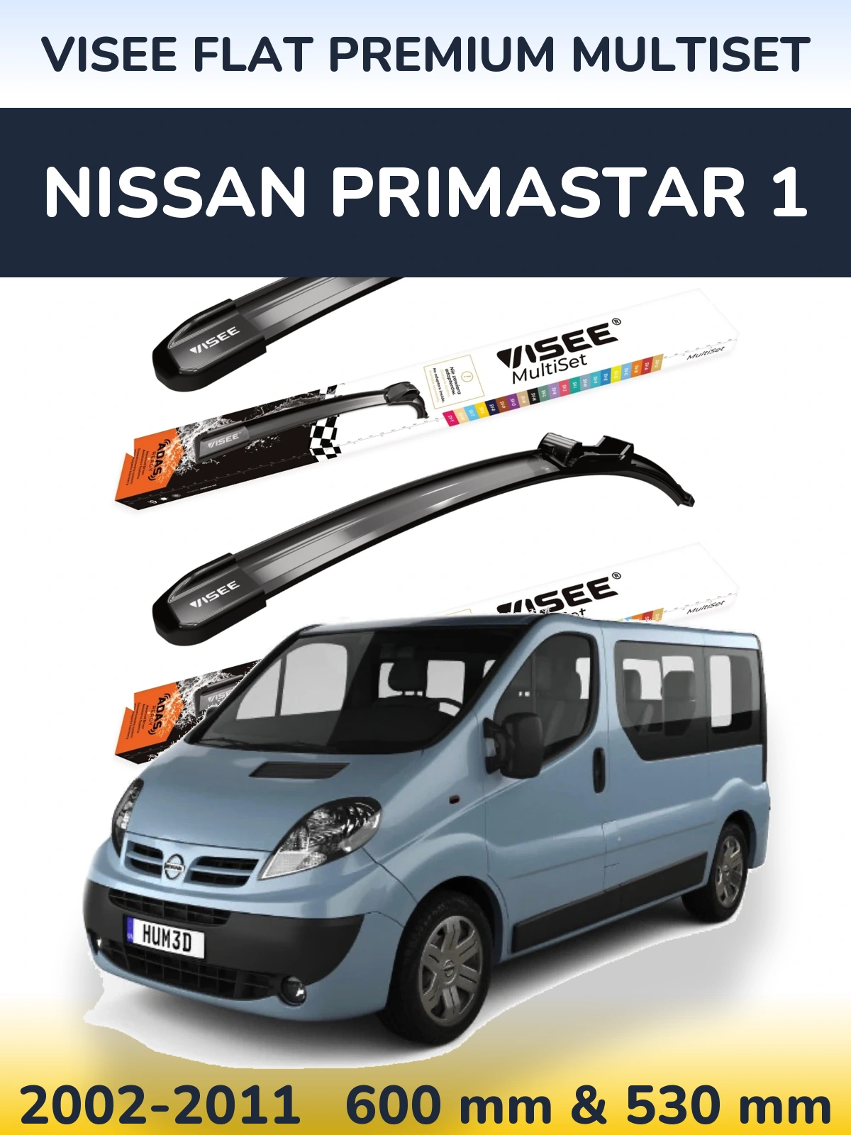 Ștergătoare VISEE FLAT PREMIUM MultiSet pentru Nissan Primastar 1