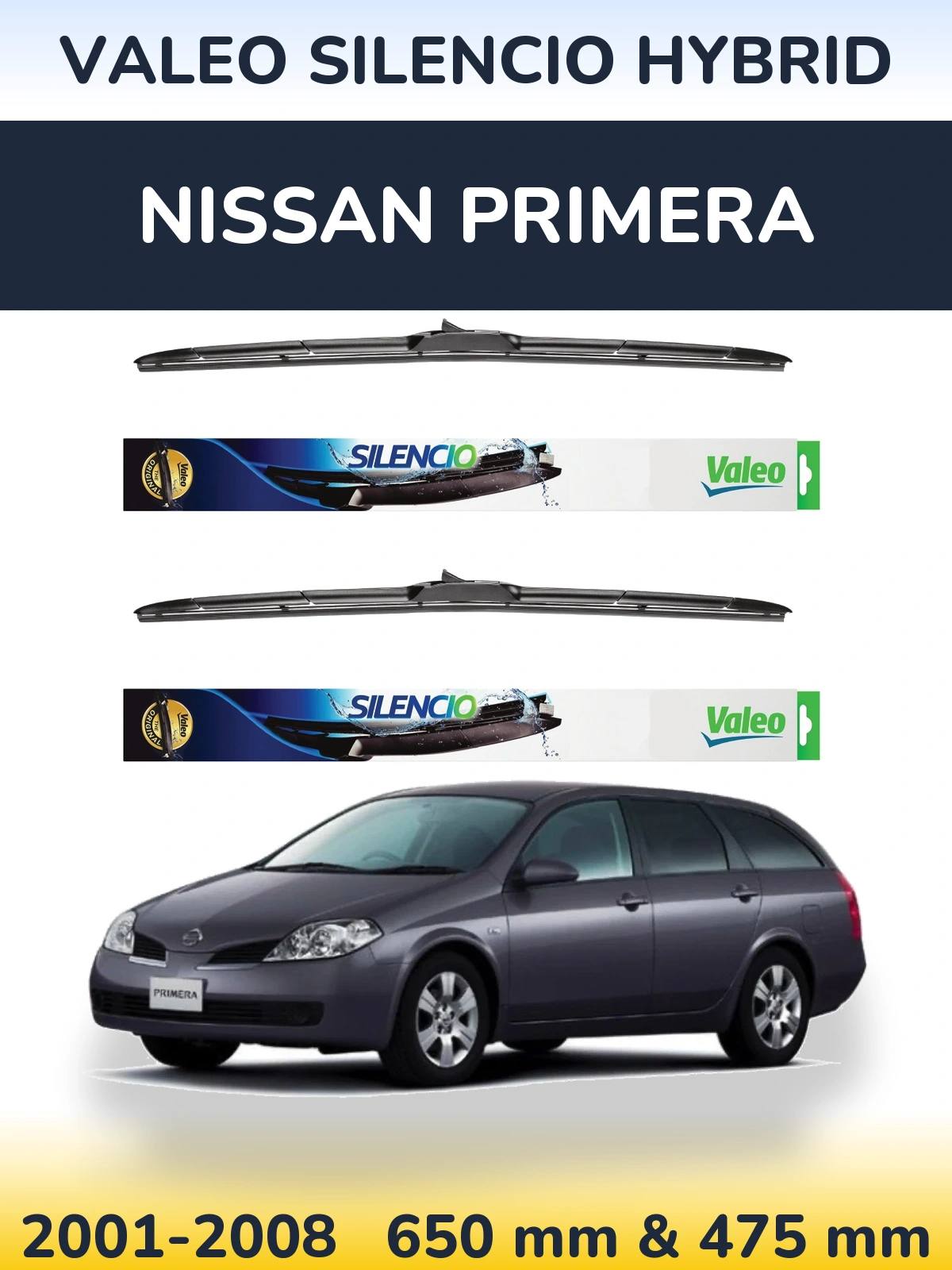 Ștergătoare Valeo Silencio Hybrid pentru Nissan Primera