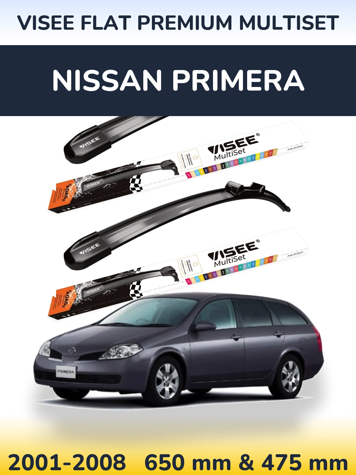 Ștergătoare VISEE FLAT PREMIUM MultiSet pentru Nissan Primera