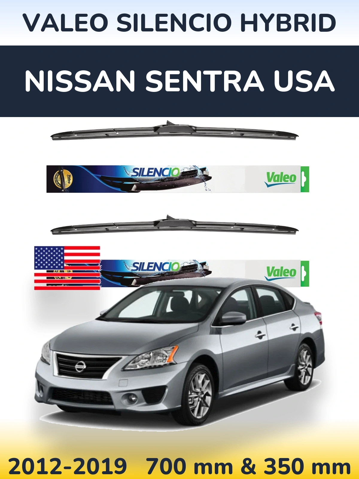 Ștergătoare Valeo Silencio Hybrid pentru Nissan Sentra USA