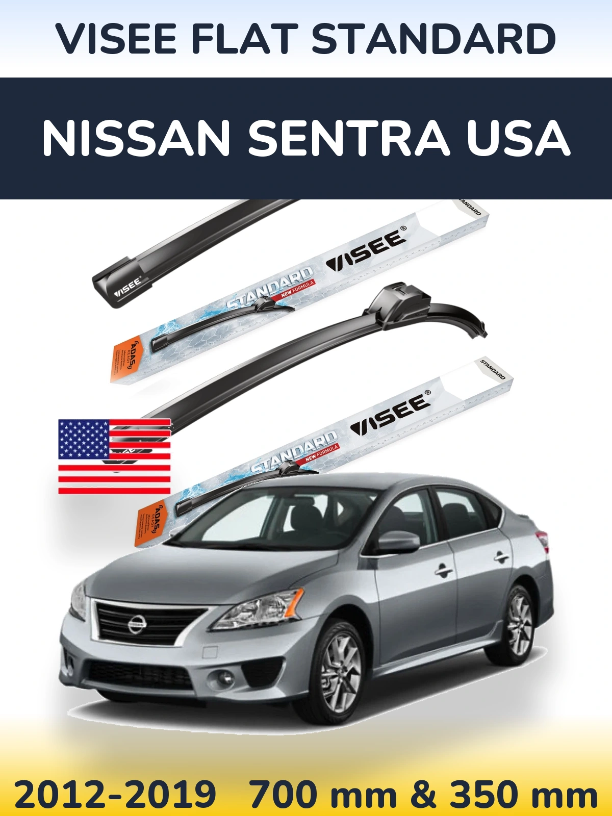 Ștergătoare VISEE FLAT STANDARD pentru Nissan Sentra USA