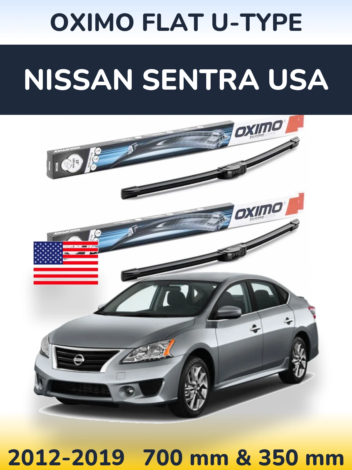 Ștergătoare Oximo Flat U-type pentru Nissan Sentra USA