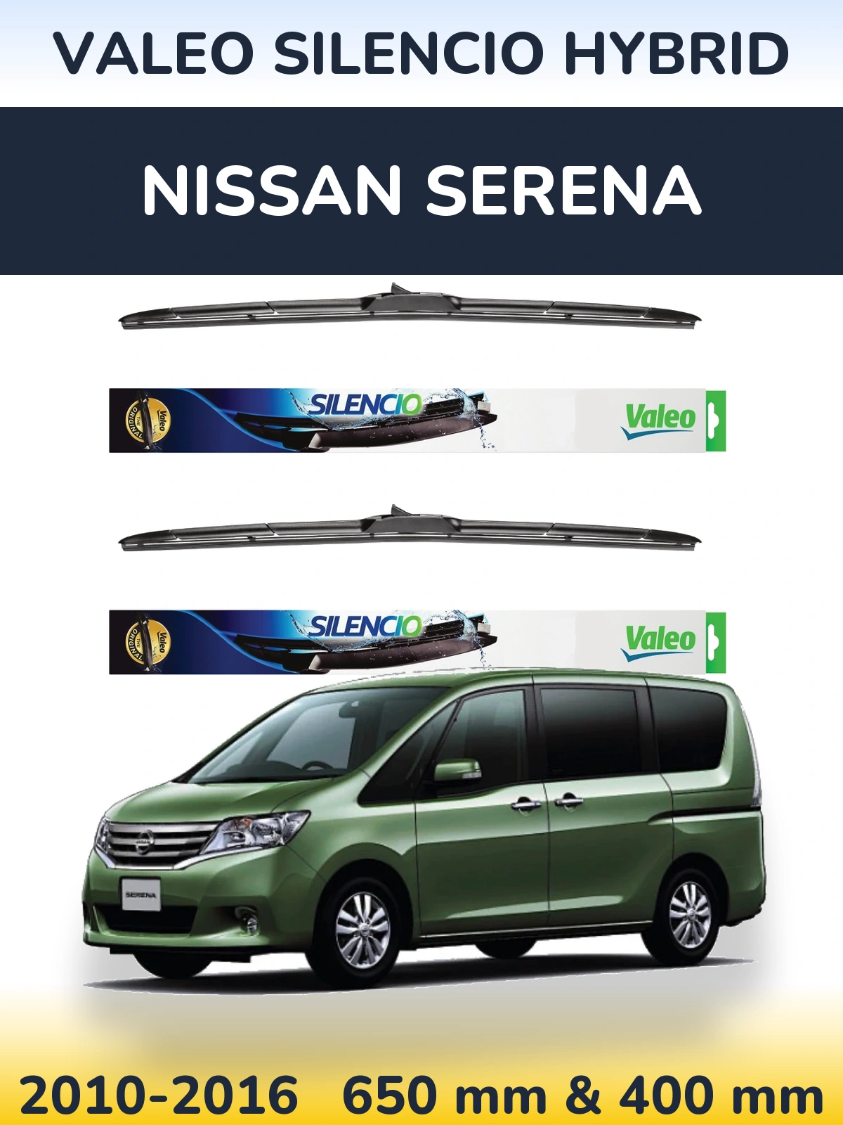 Ștergătoare Valeo Silencio Hybrid pentru Nissan Serena