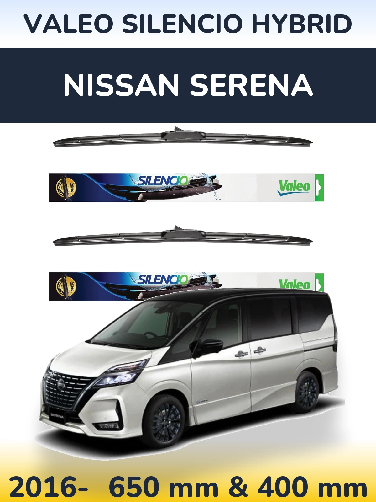 Ștergătoare Valeo Silencio Hybrid pentru Nissan Serena