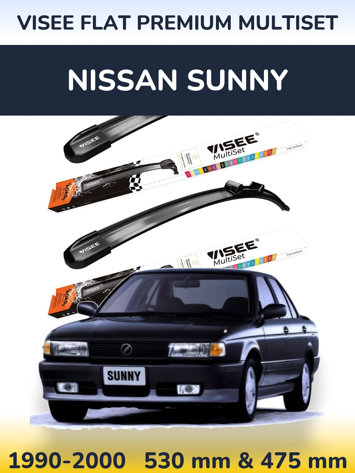 Ștergătoare VISEE FLAT PREMIUM MultiSet pentru Nissan Sunny