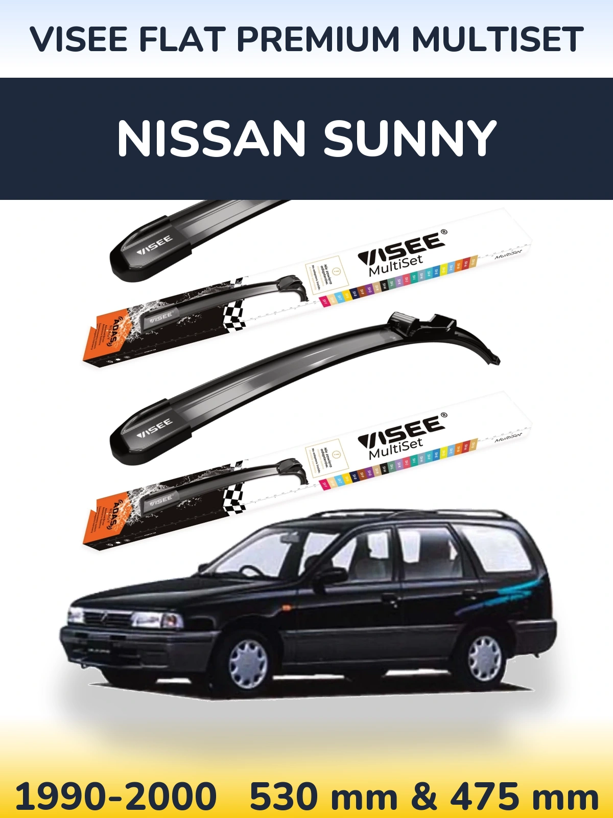 Ștergătoare VISEE FLAT PREMIUM MultiSet pentru Nissan Sunny