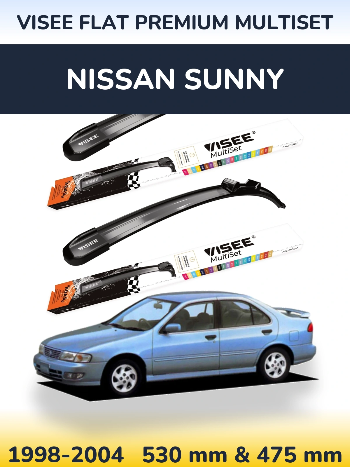 Ștergătoare VISEE FLAT PREMIUM MultiSet pentru Nissan Sunny