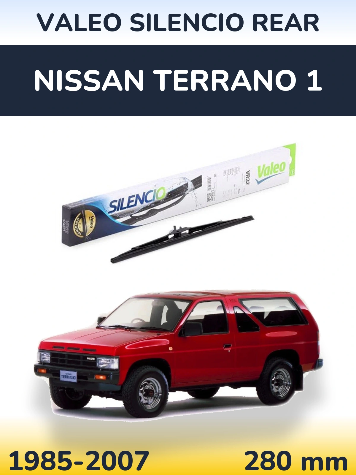 Задний дворник Valeo Silencio Rear 280 мм для Nissan Terrano 1 1985-2007