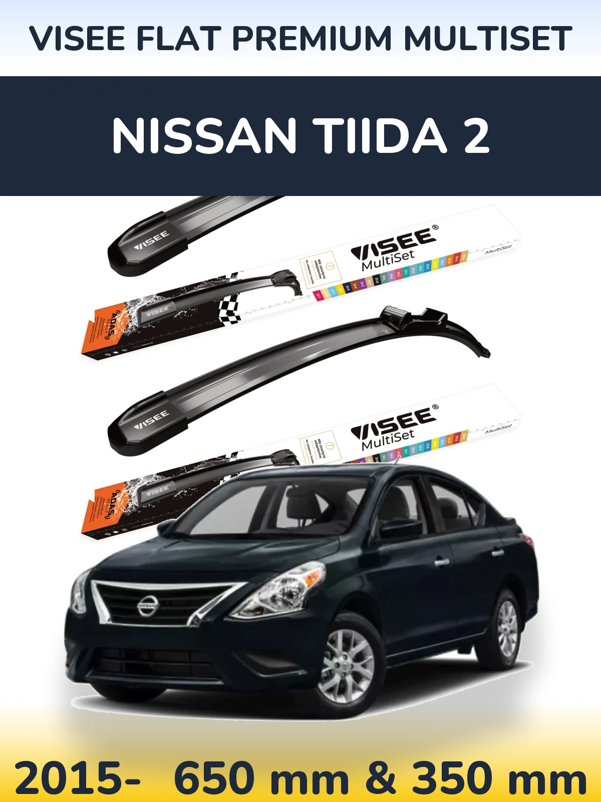 Ștergătoare VISEE FLAT PREMIUM MultiSet pentru Nissan Tiida 2