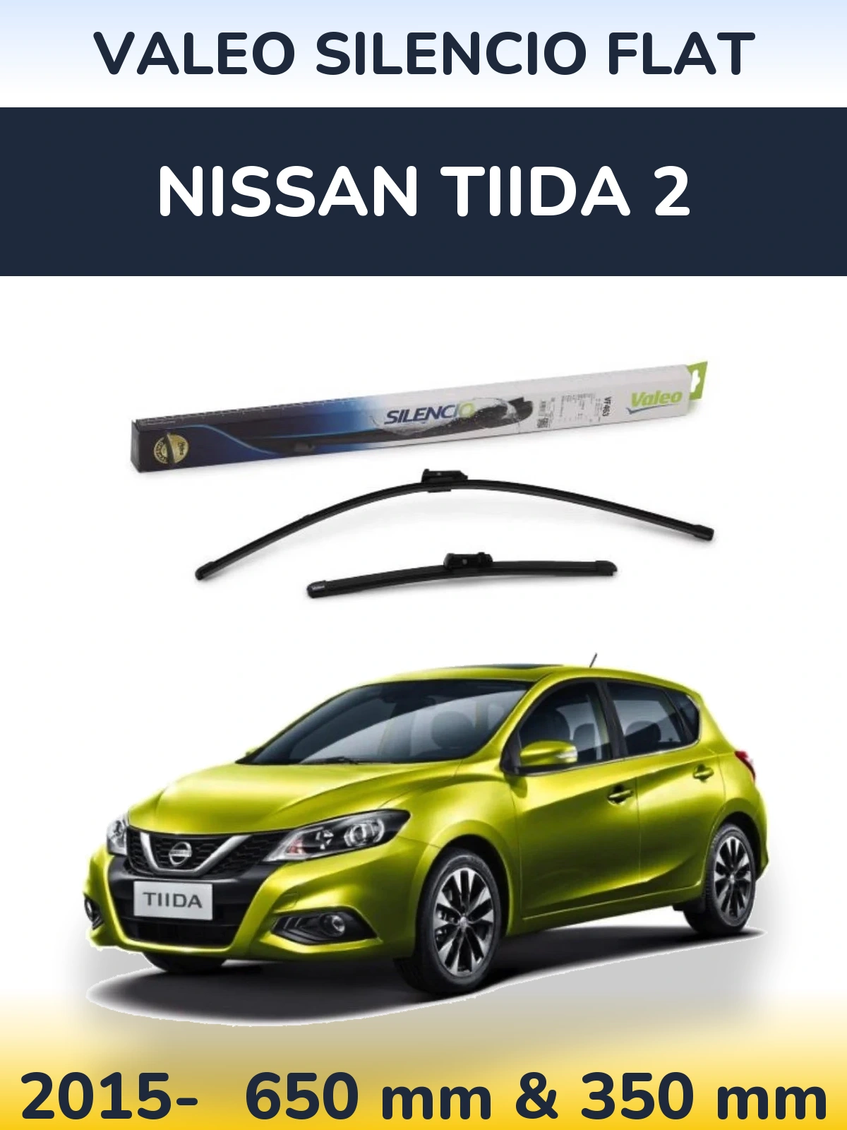 Ștergătoare Valeo Silencio Flat pentru Nissan Tiida 2