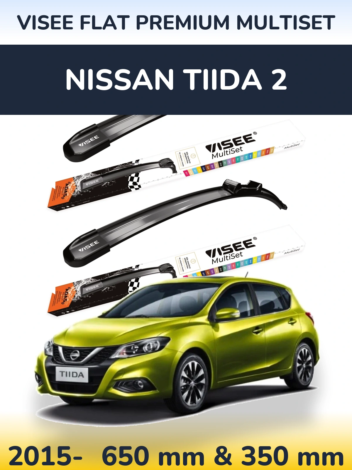 Ștergătoare VISEE FLAT PREMIUM MultiSet pentru Nissan Tiida 2