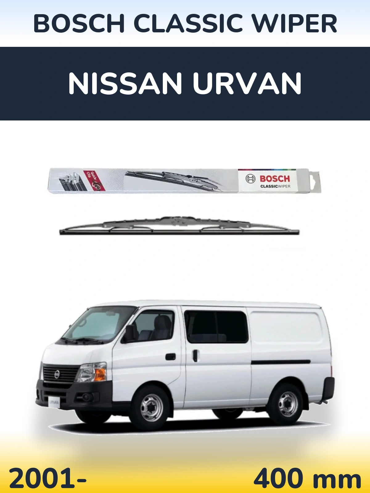 Задний дворник BOSCH Classic Wiper 400 мм для Nissan Urvan 2001-2026