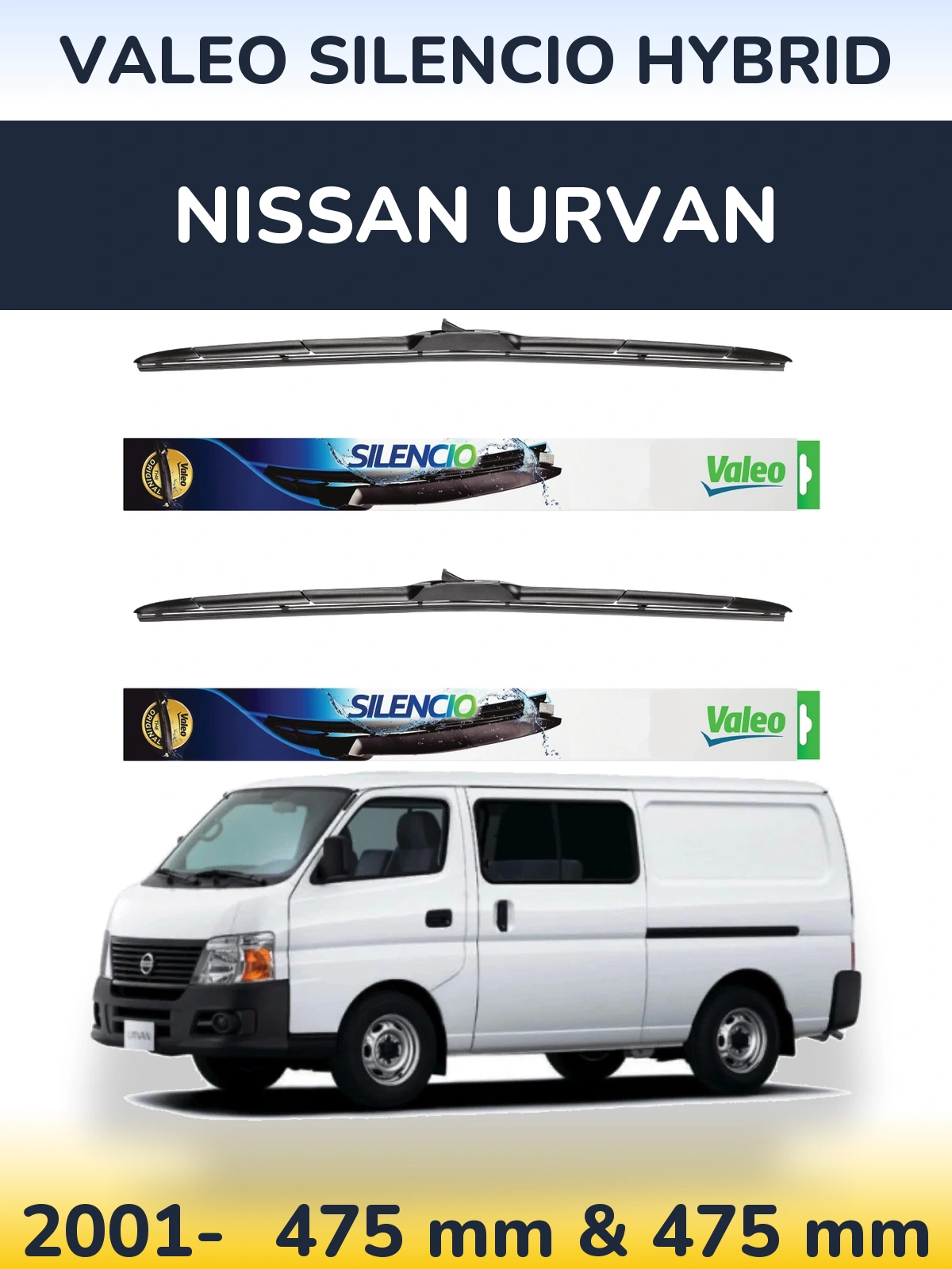 Ștergătoare Valeo Silencio Hybrid pentru Nissan Urvan