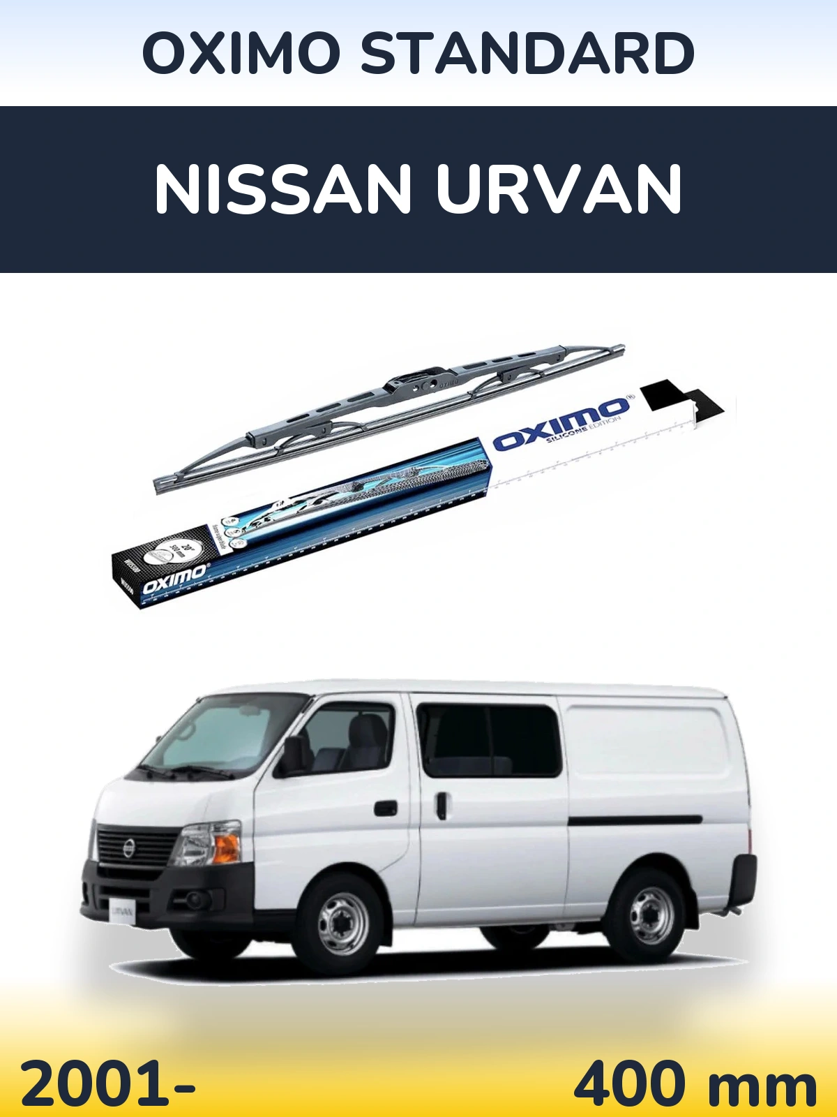 Rear wiper blade Oximo Standard 400 mm for Nissan Urvan 2001-2026