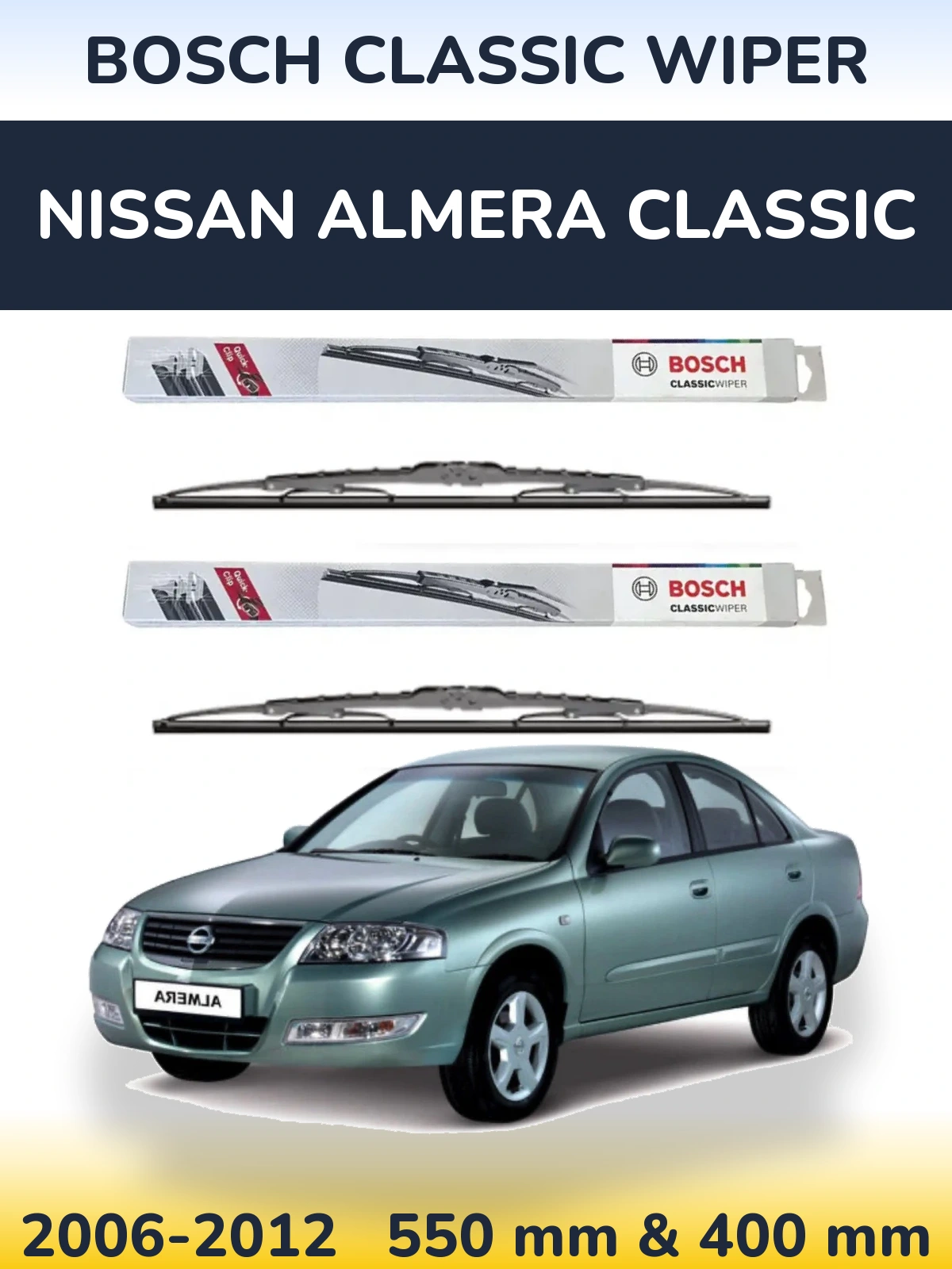 Ștergătoare BOSCH Classic Wiper pentru Nissan Almera Classic