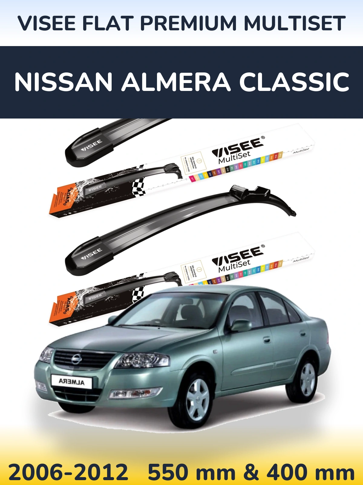 Ștergătoare VISEE FLAT PREMIUM MultiSet pentru Nissan Almera Classic
