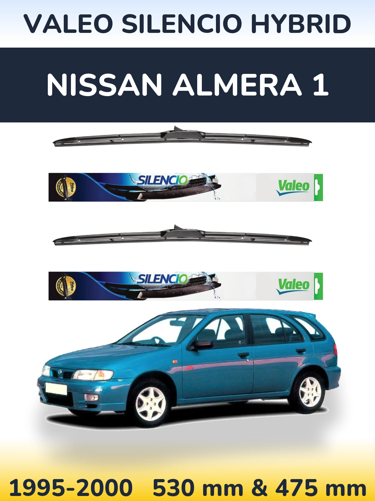 Ștergătoare Valeo Silencio Hybrid pentru Nissan Almera 1