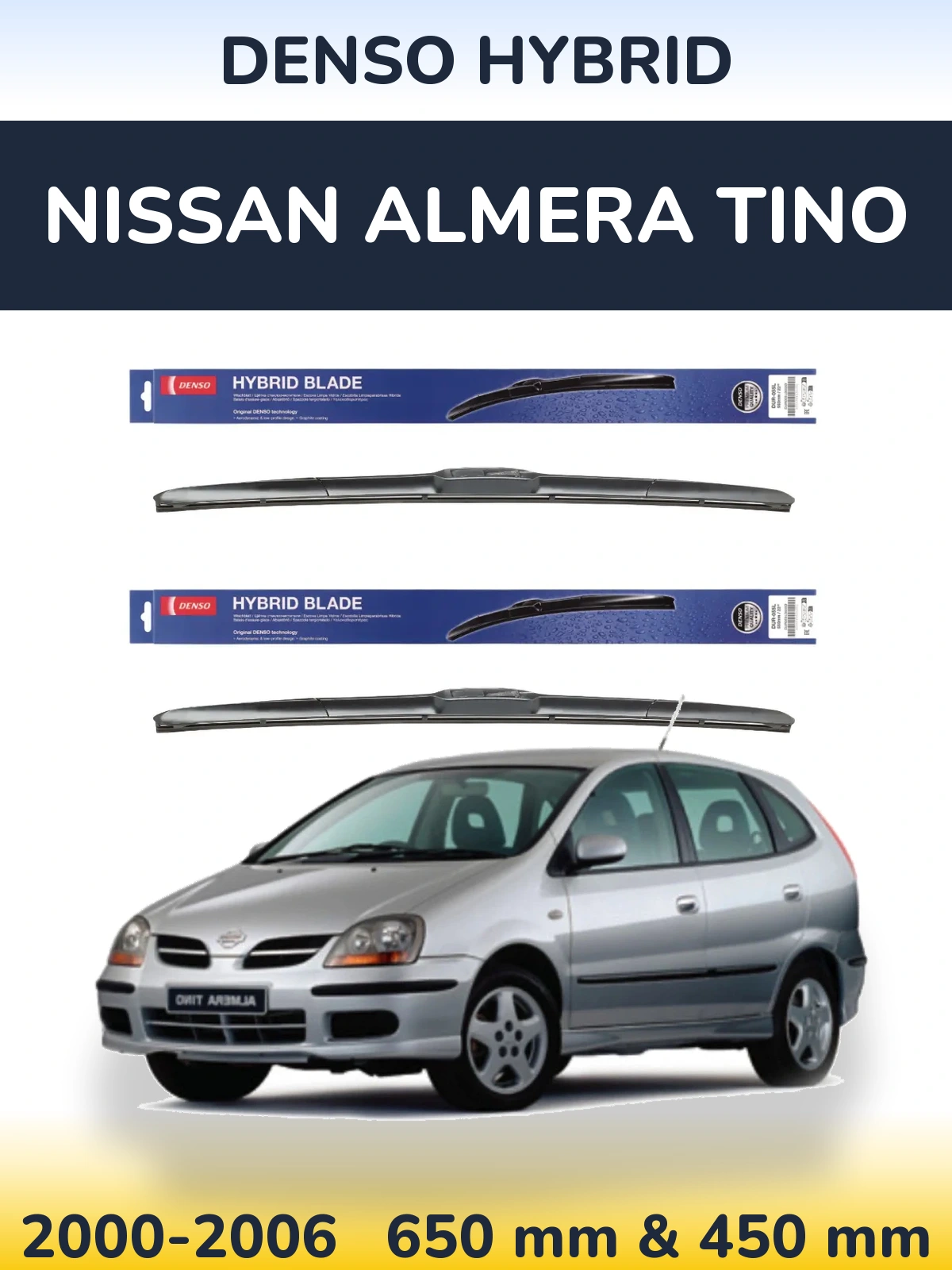 Ștergătoare Denso Hybrid pentru Nissan Almera Tino