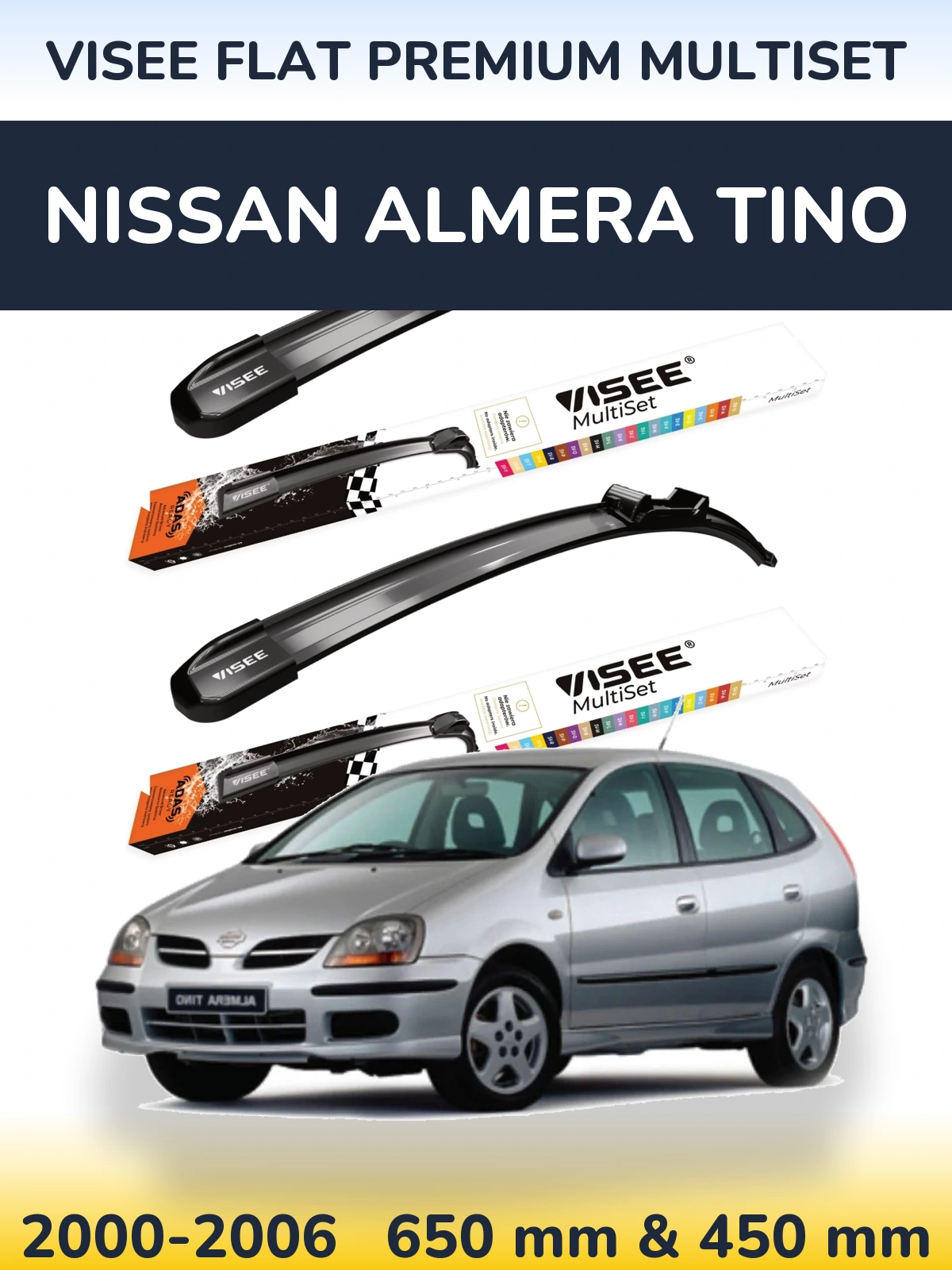 Ștergătoare VISEE FLAT PREMIUM MultiSet pentru Nissan Almera Tino