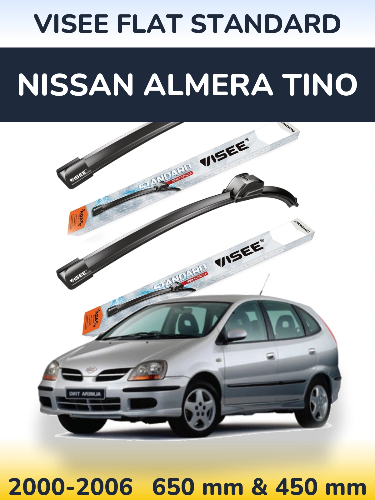 Ștergătoare VISEE FLAT STANDARD pentru Nissan Almera Tino
