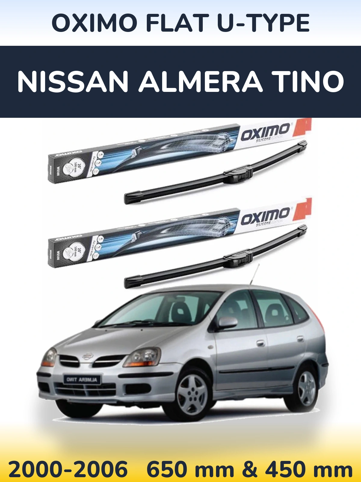 Ștergătoare Oximo Flat U-type pentru Nissan Almera Tino