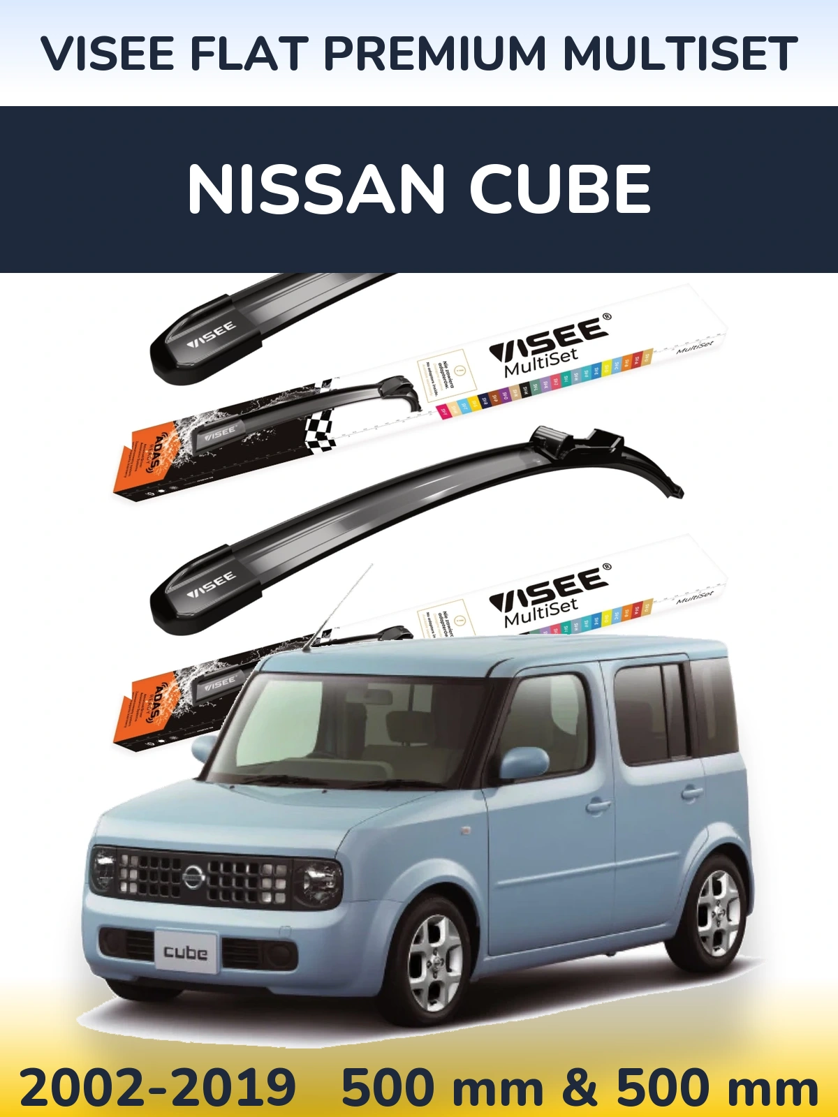 Ștergătoare VISEE FLAT PREMIUM MultiSet pentru Nissan Cube