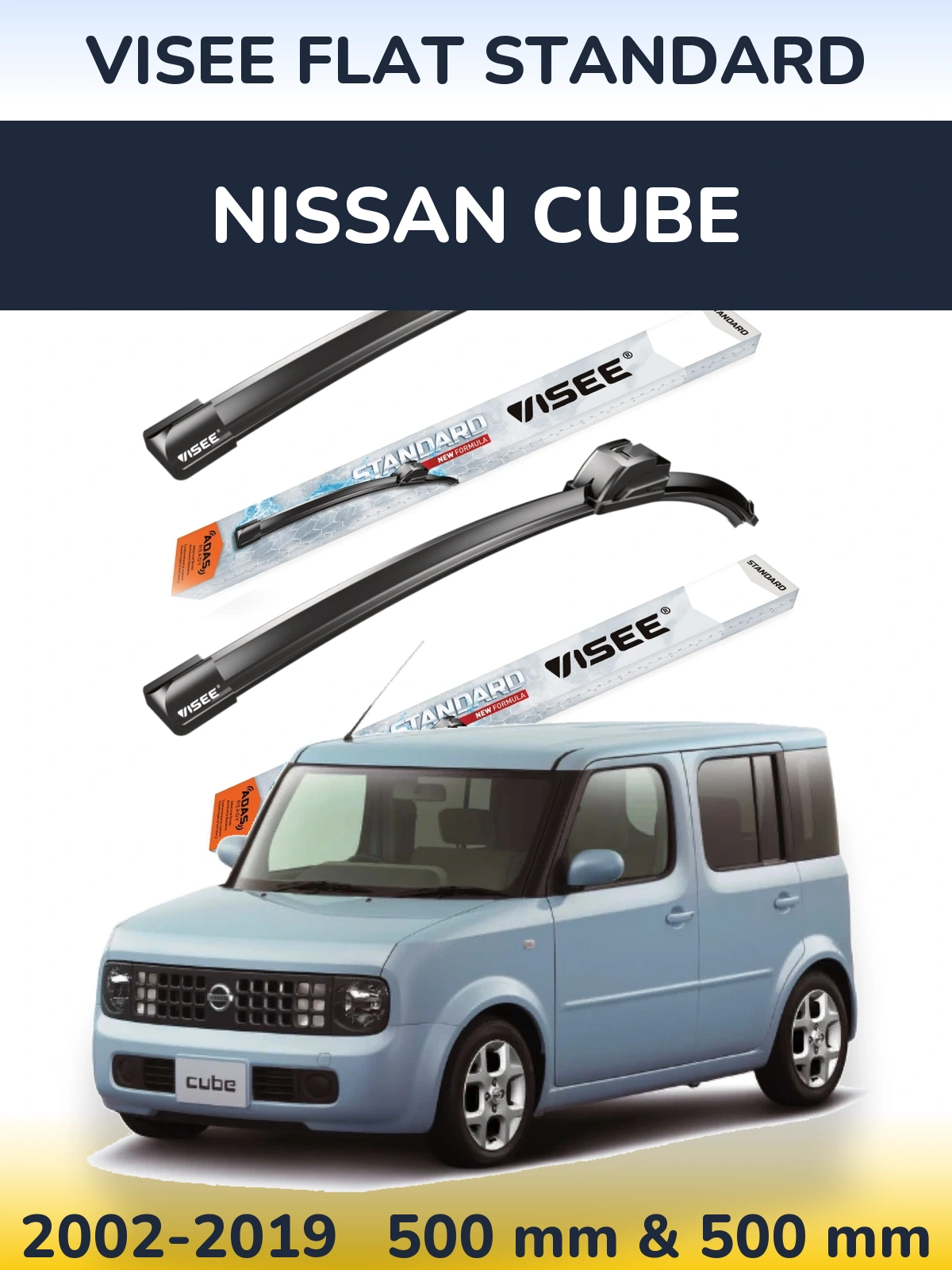 Ștergătoare VISEE FLAT STANDARD pentru Nissan Cube