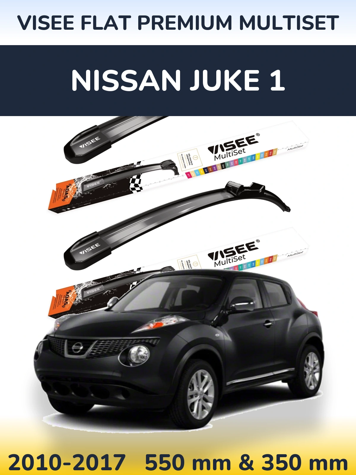 Ștergătoare VISEE FLAT PREMIUM MultiSet pentru Nissan Juke 1