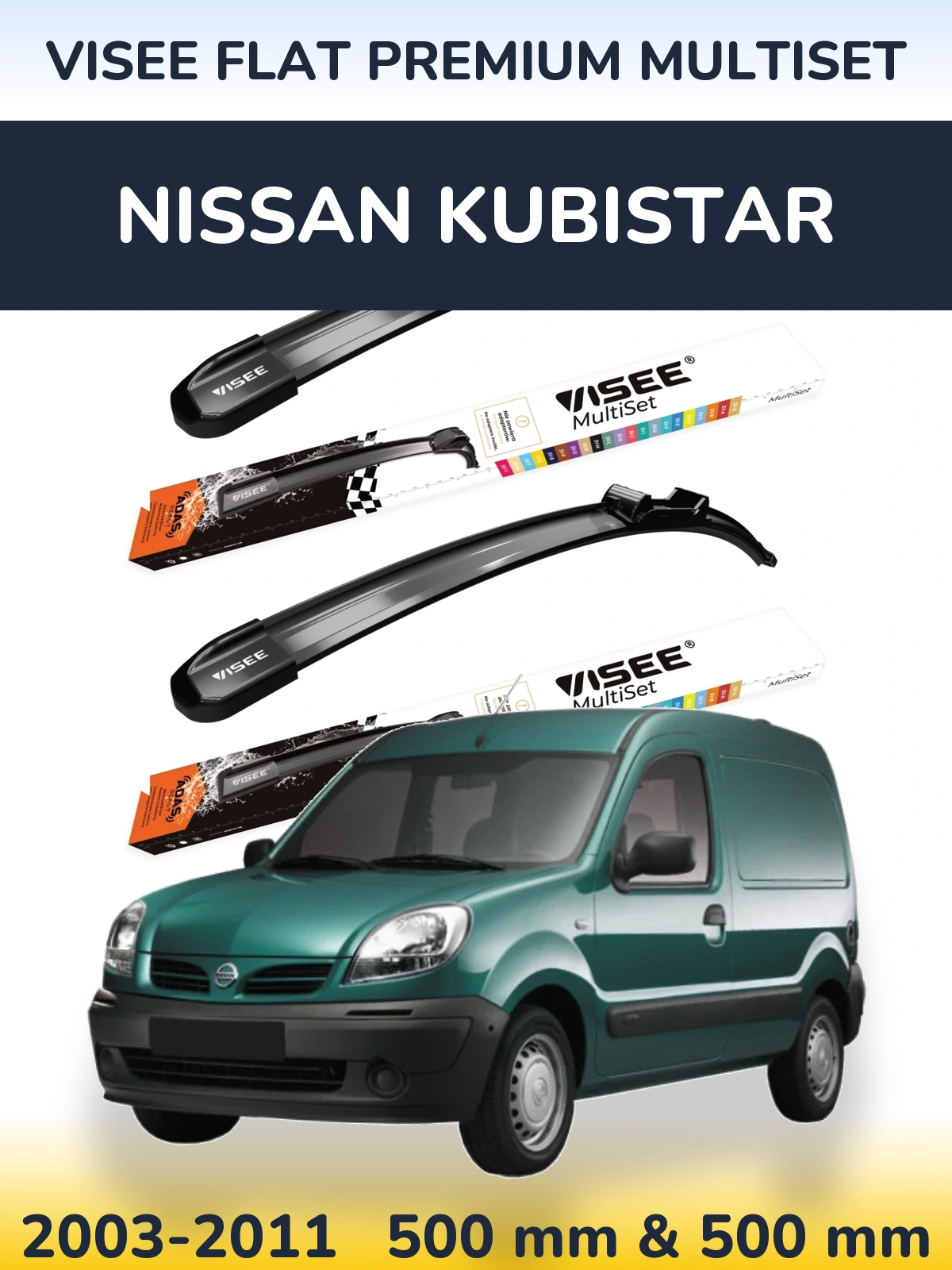 Ștergătoare VISEE FLAT PREMIUM MultiSet pentru Nissan Kubistar