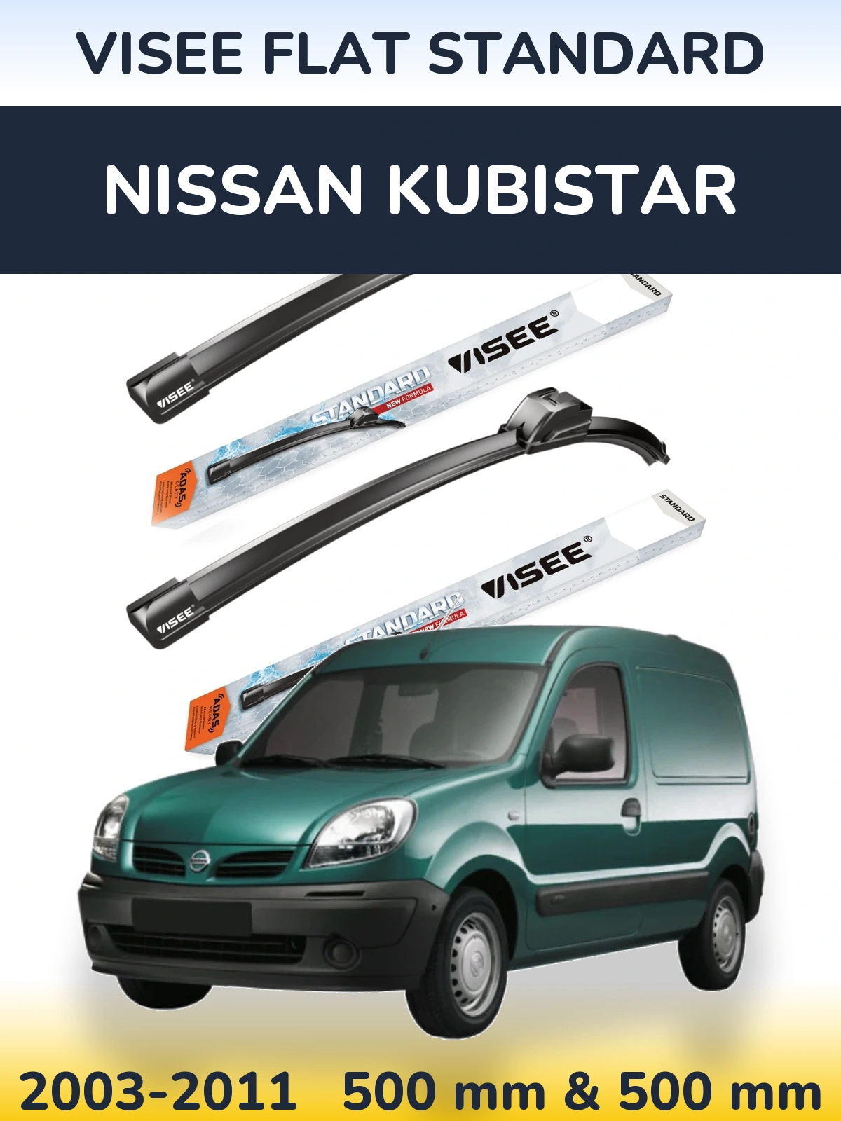 Ștergătoare VISEE FLAT STANDARD pentru Nissan Kubistar