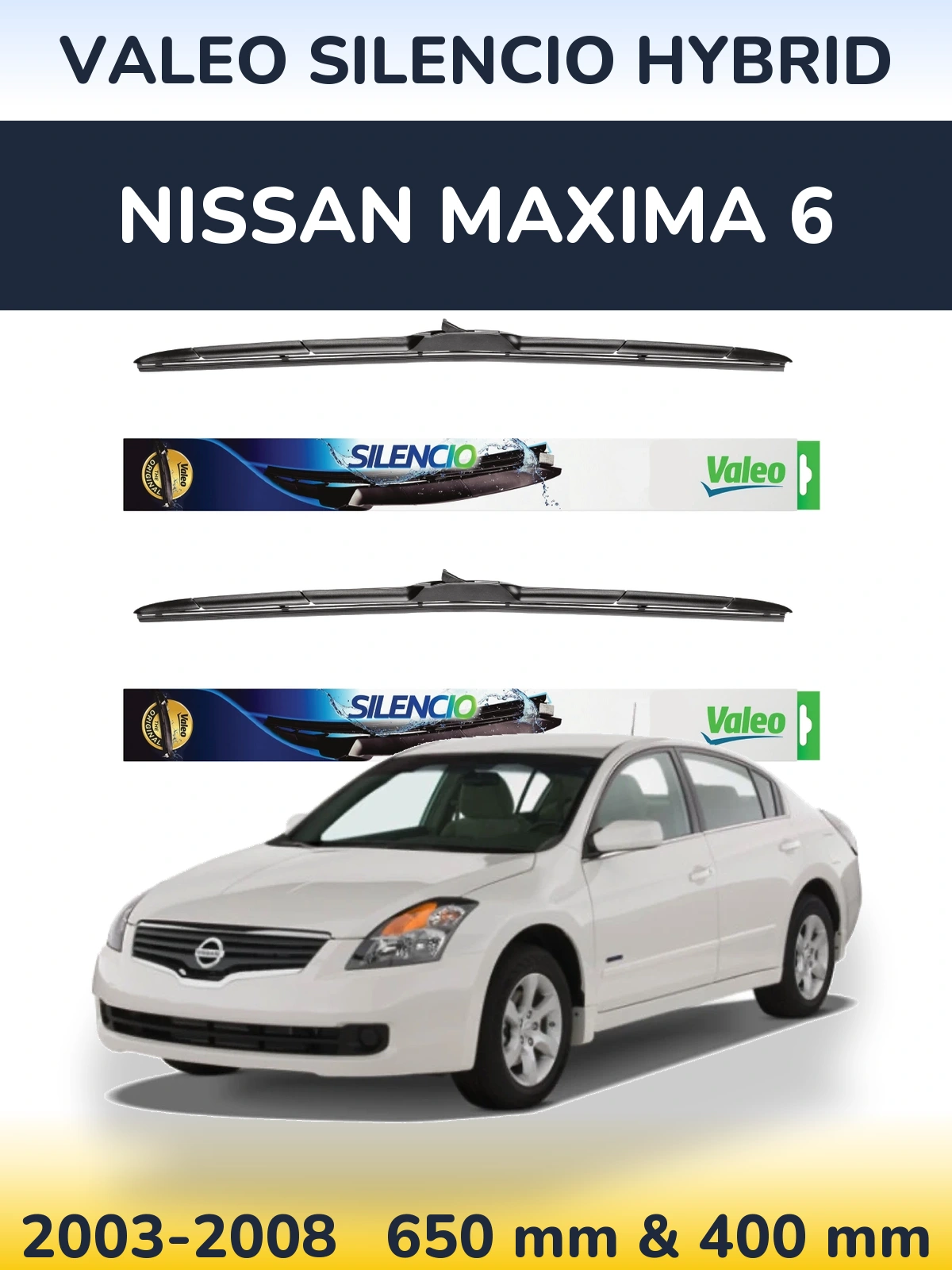 Ștergătoare Valeo Silencio Hybrid pentru Nissan Maxima 6