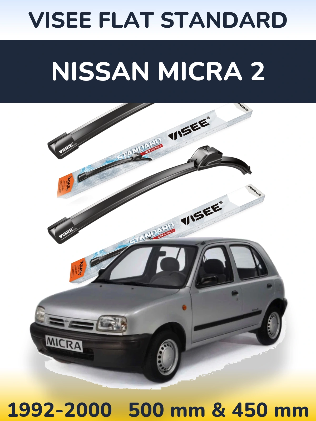 Ștergătoare VISEE FLAT STANDARD pentru Nissan Micra 2