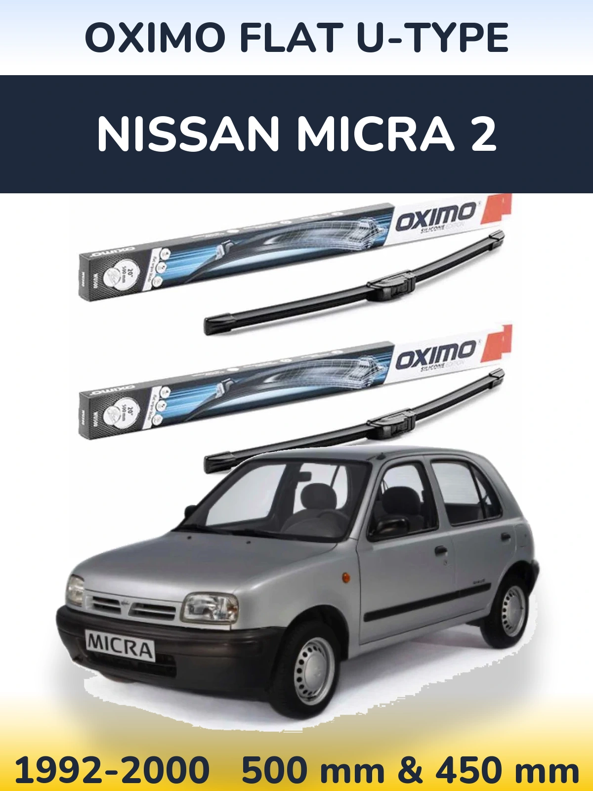 Ștergătoare Oximo Flat U-type pentru Nissan Micra 2