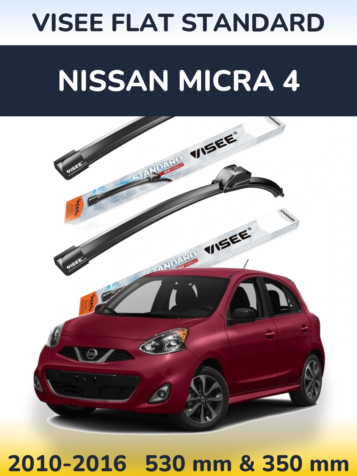 Ștergătoare VISEE FLAT STANDARD pentru Nissan Micra 4