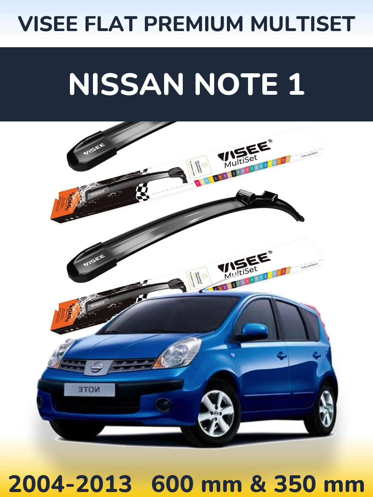 Ștergătoare VISEE FLAT PREMIUM MultiSet pentru Nissan Note 1