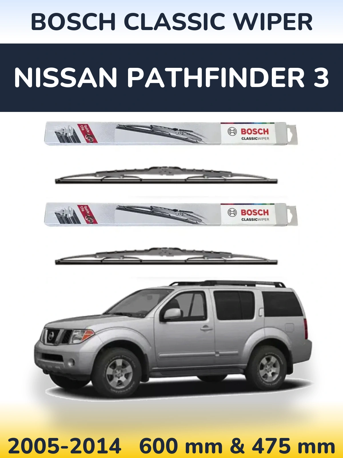 Ștergătoare BOSCH Classic Wiper pentru Nissan Pathfinder 3