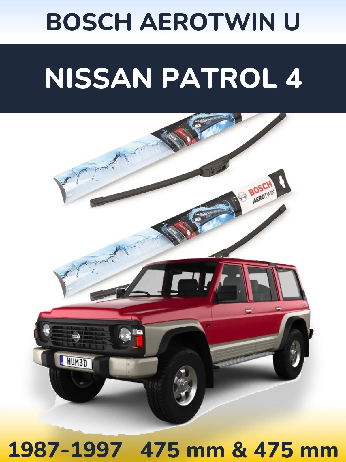 Ștergătoare BOSCH AeroTwin U pentru Nissan Patrol 4